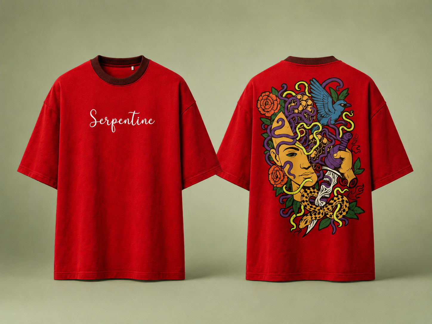 Mythic Medusa Graphic Oversized T-Shirt – Premium Streetwear Edition