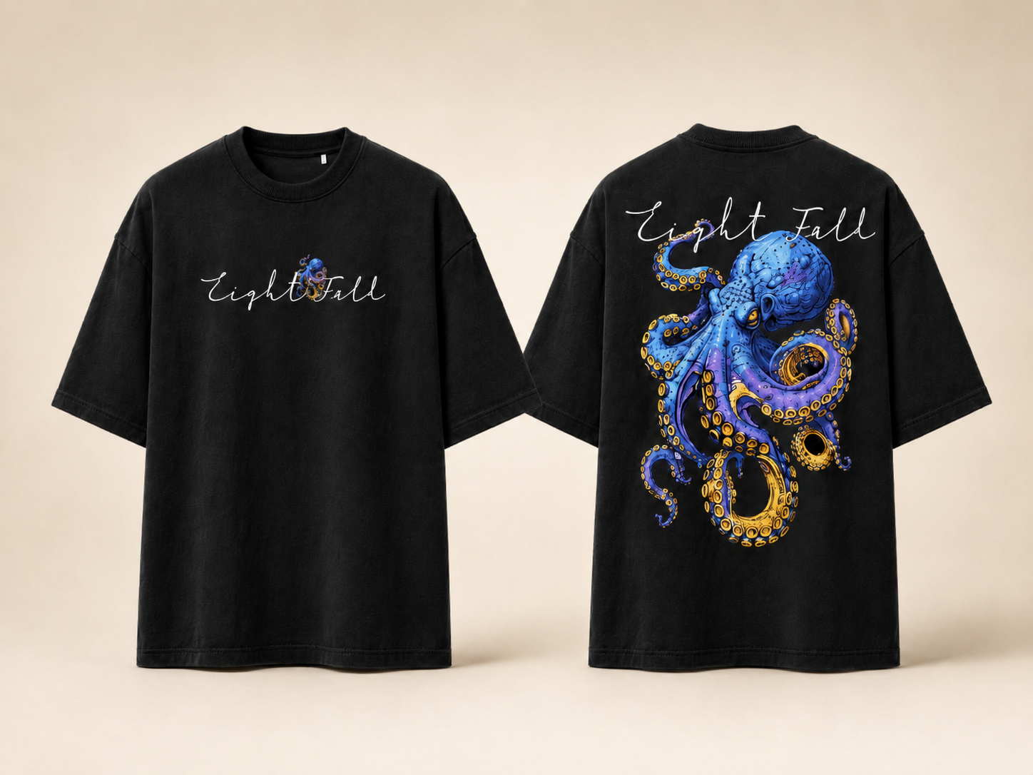 Depth Fall Octopus Graphic Oversized T-Shirt – Premium Streetwear Edition