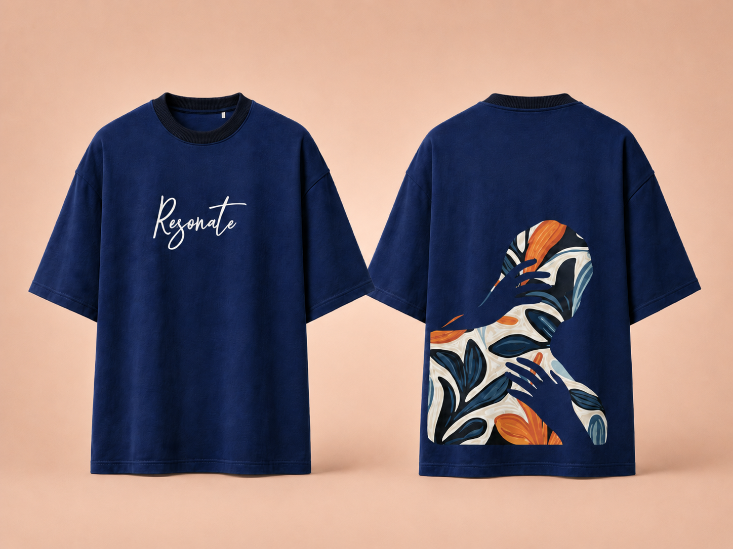 Resonate Abstract Silhouette Oversized T-Shirt – Premium Cotton Graphic Tee
