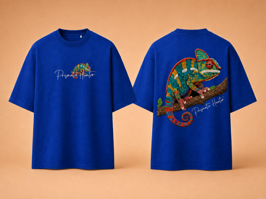 Prismatic Hunter Chameleon Graphic Oversized T-Shirt – Premium Streetwear Edition