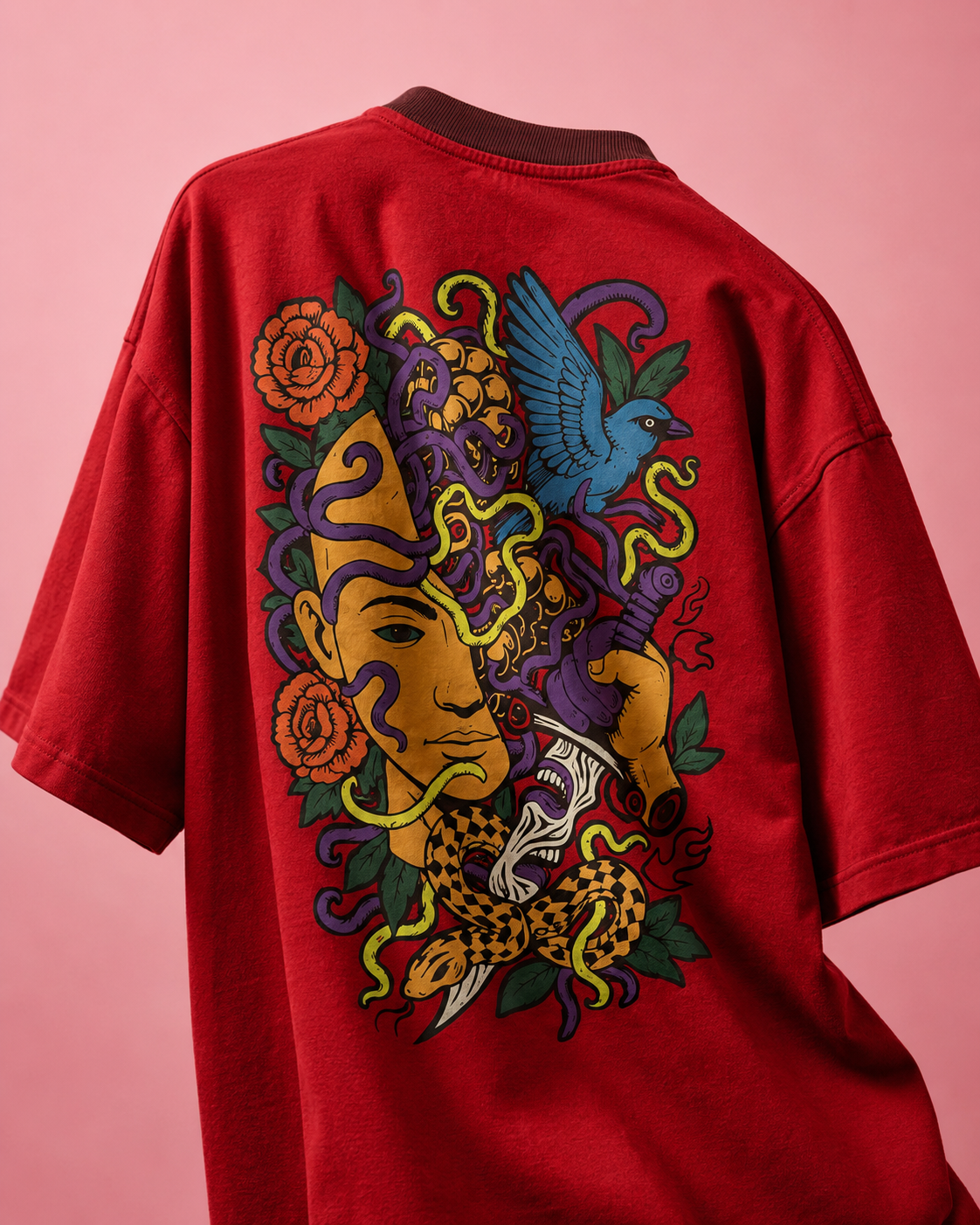 Mythic Medusa Graphic Oversized T-Shirt – Premium Streetwear Edition