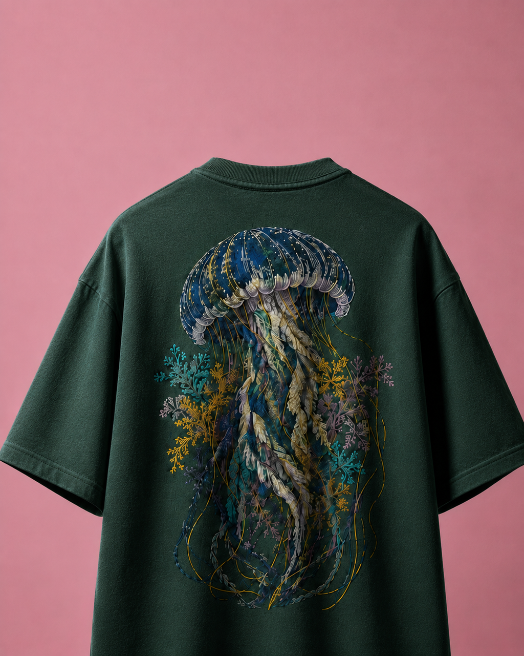 Abyssal Bloom Jellyfish Oversized T-Shirt – Premium Cotton Graphic Streetwear Tee