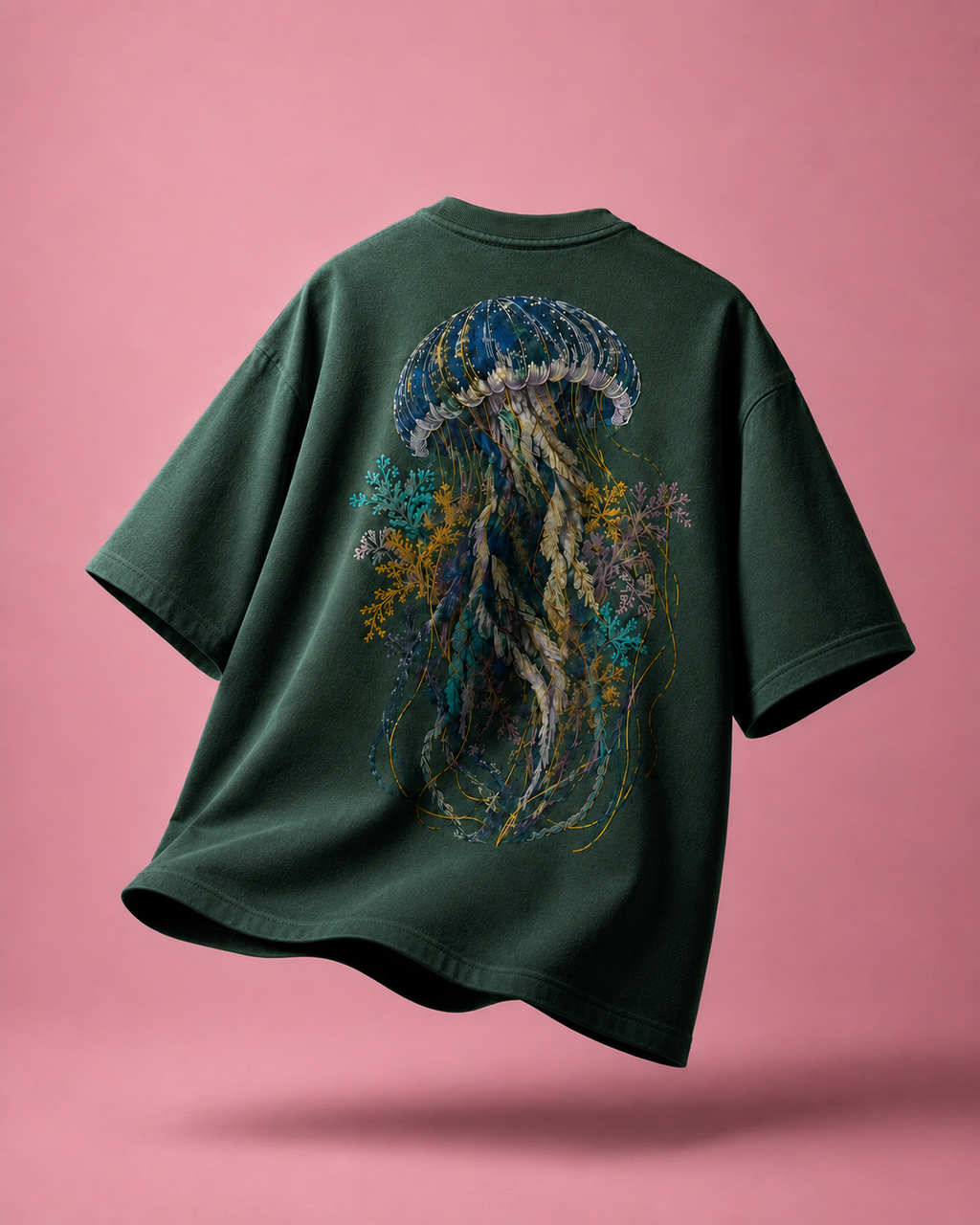 Abyssal Bloom Jellyfish Oversized T-Shirt – Premium Cotton Graphic Streetwear Tee